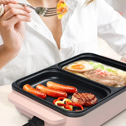 Multifunctional chafing dish and BBQ pot for versatile cooking.