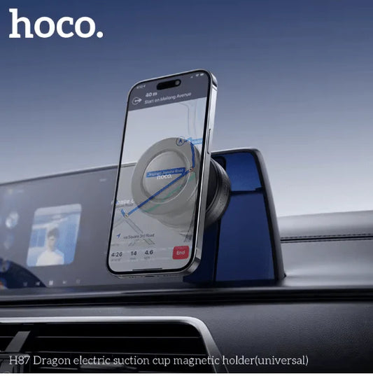 Hoco H87 Dragon Electric Suction Magnetic Car Holder – Strong Grip, 360° Mount